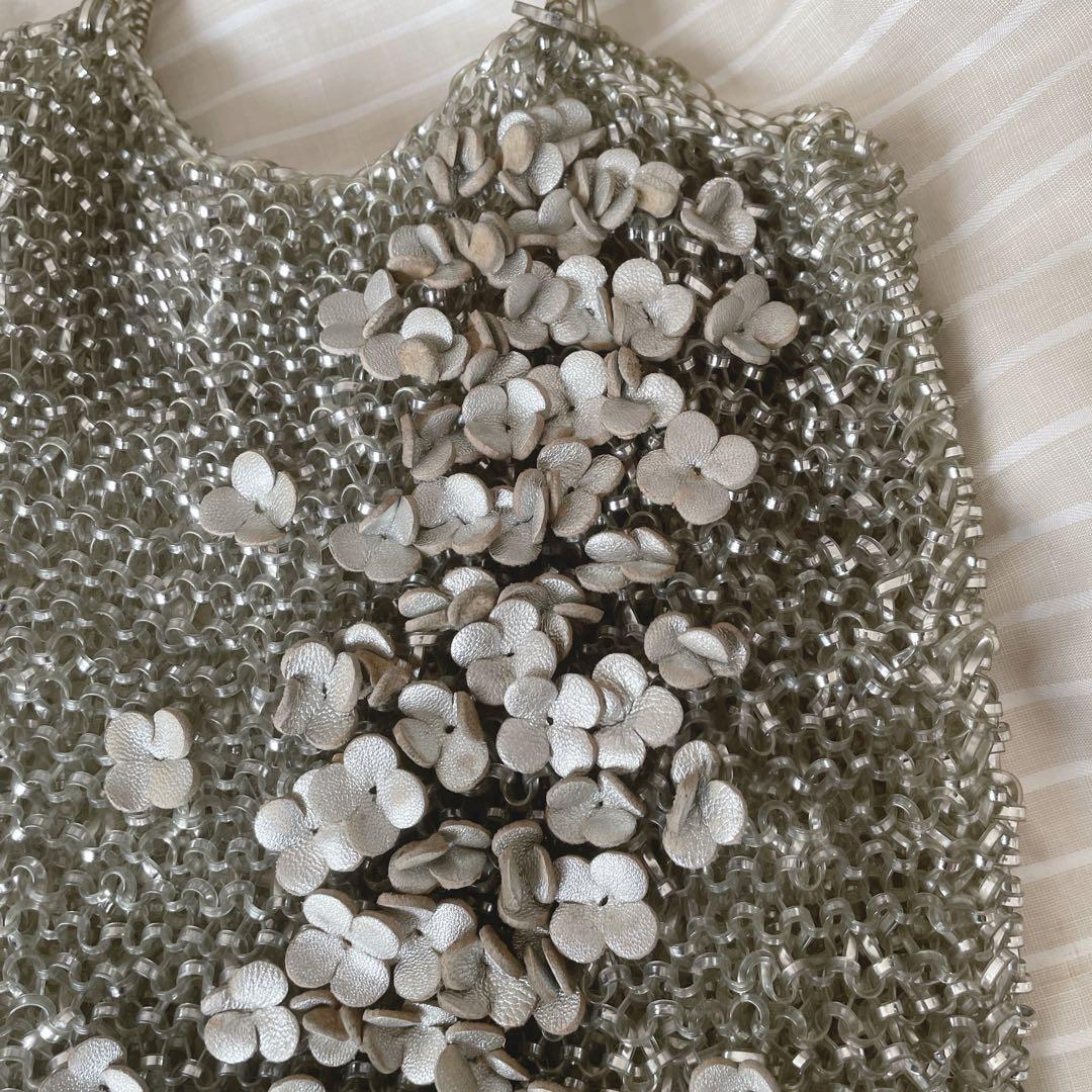 ANTEPRIMA ワイヤーバッグ　フラワーモチーフ　シルバーゴールド