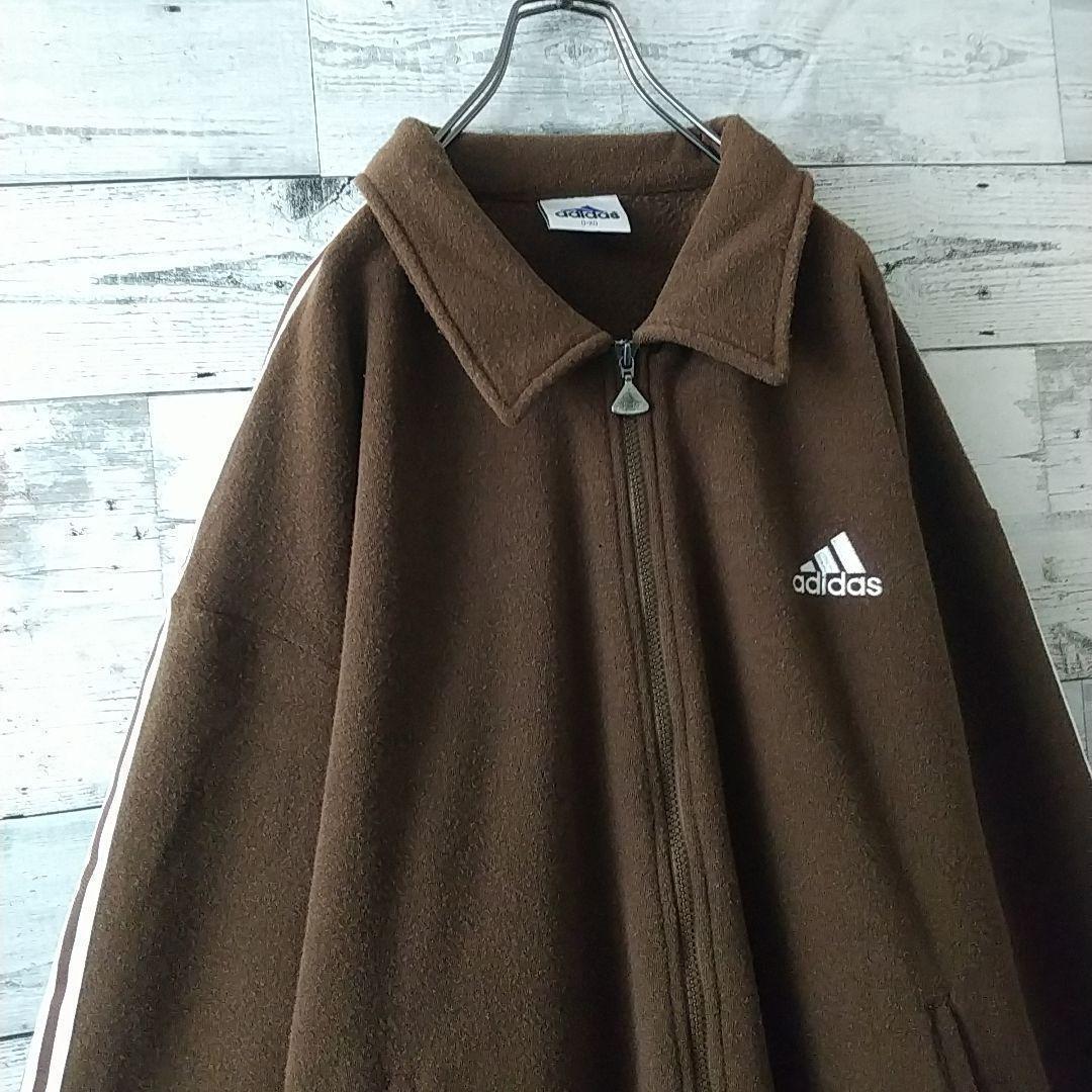 希少☆90s デサント製 アディダス 刺繍 パイル地 襟付 トラックジャケット