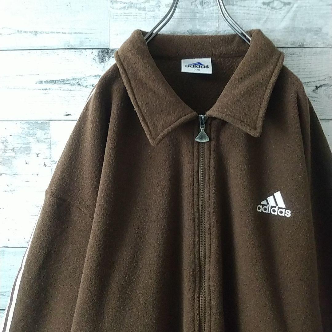 希少☆90s デサント製 アディダス 刺繍 パイル地 襟付 トラックジャケット