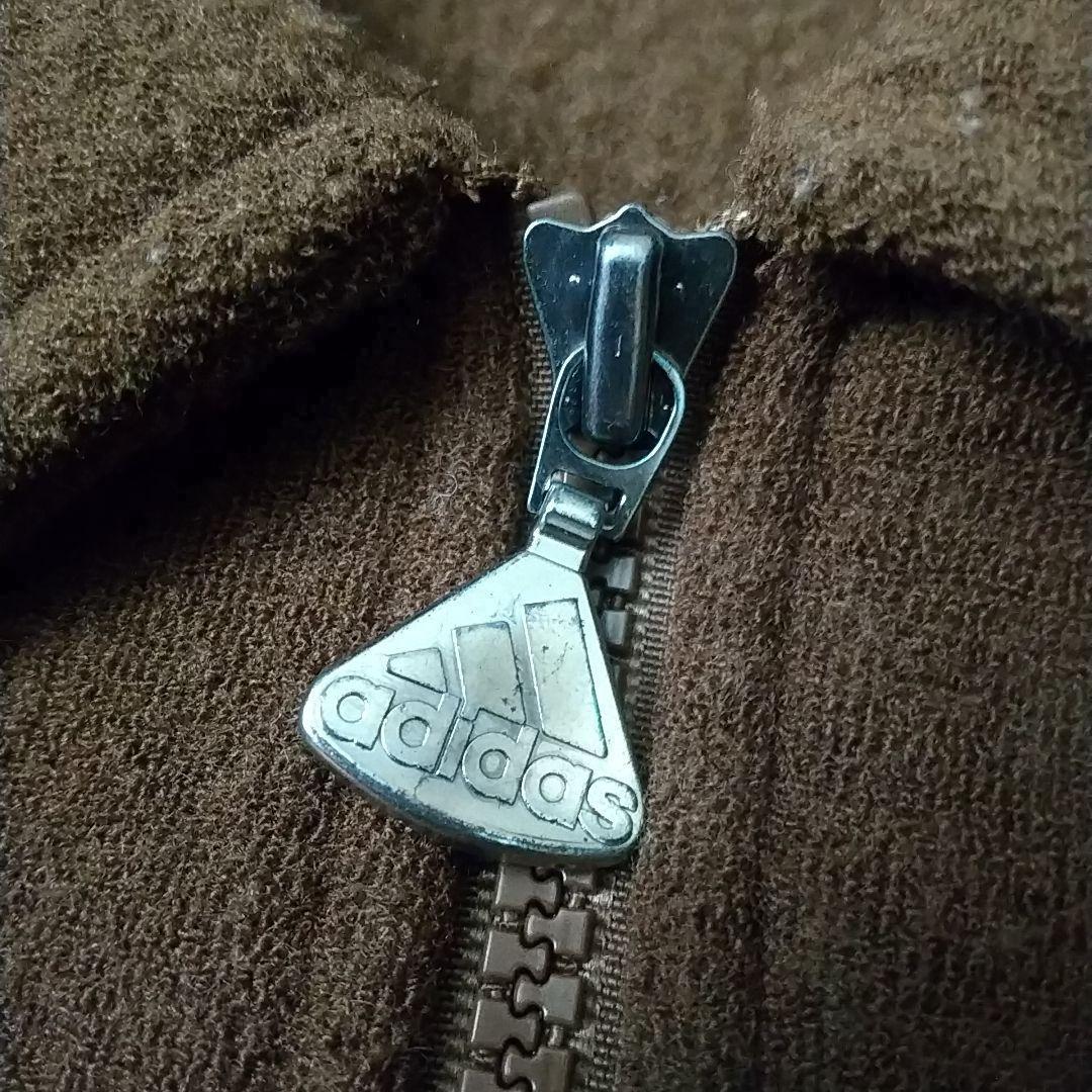 希少☆90s デサント製 アディダス 刺繍 パイル地 襟付 トラックジャケット