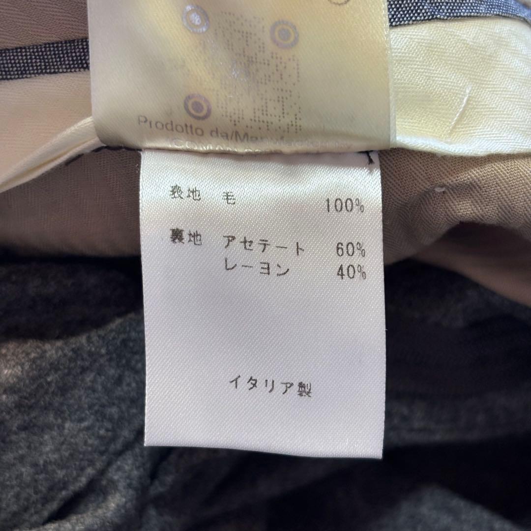 【極美品】ベルウィッチ カノニコ ウールフラノ 2タックワイドトラウザー 48