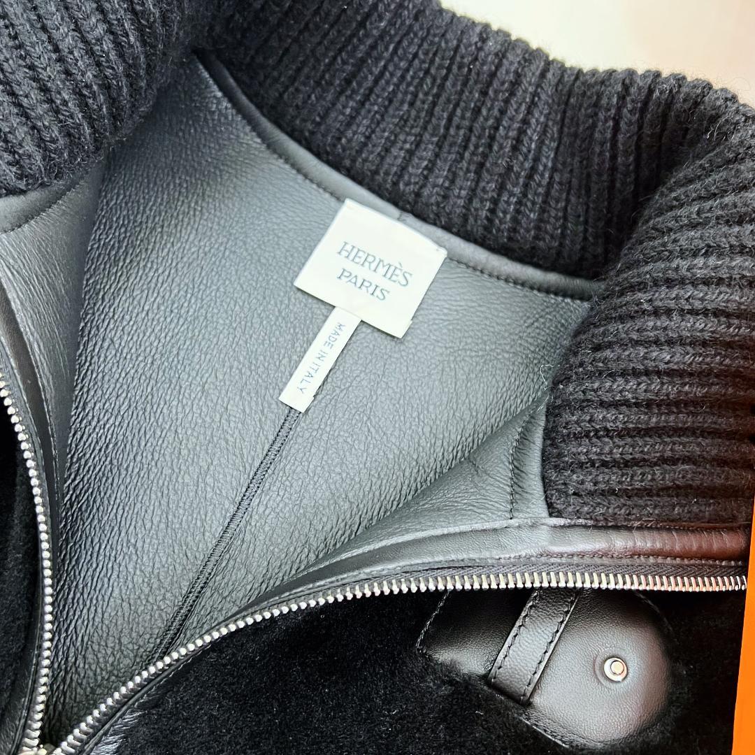 極美品★HERMES★ファー★ディアスキン★レザー★ムートン★ブルゾン★コート