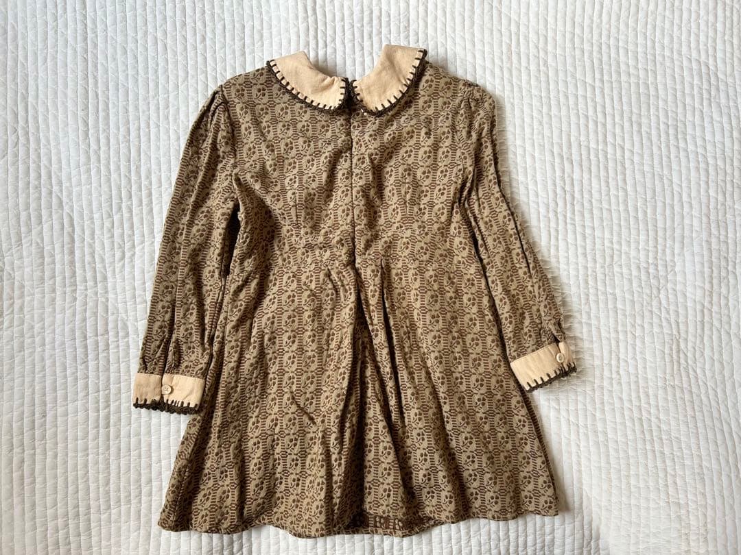 apolina grid floral jacquard ワンピース