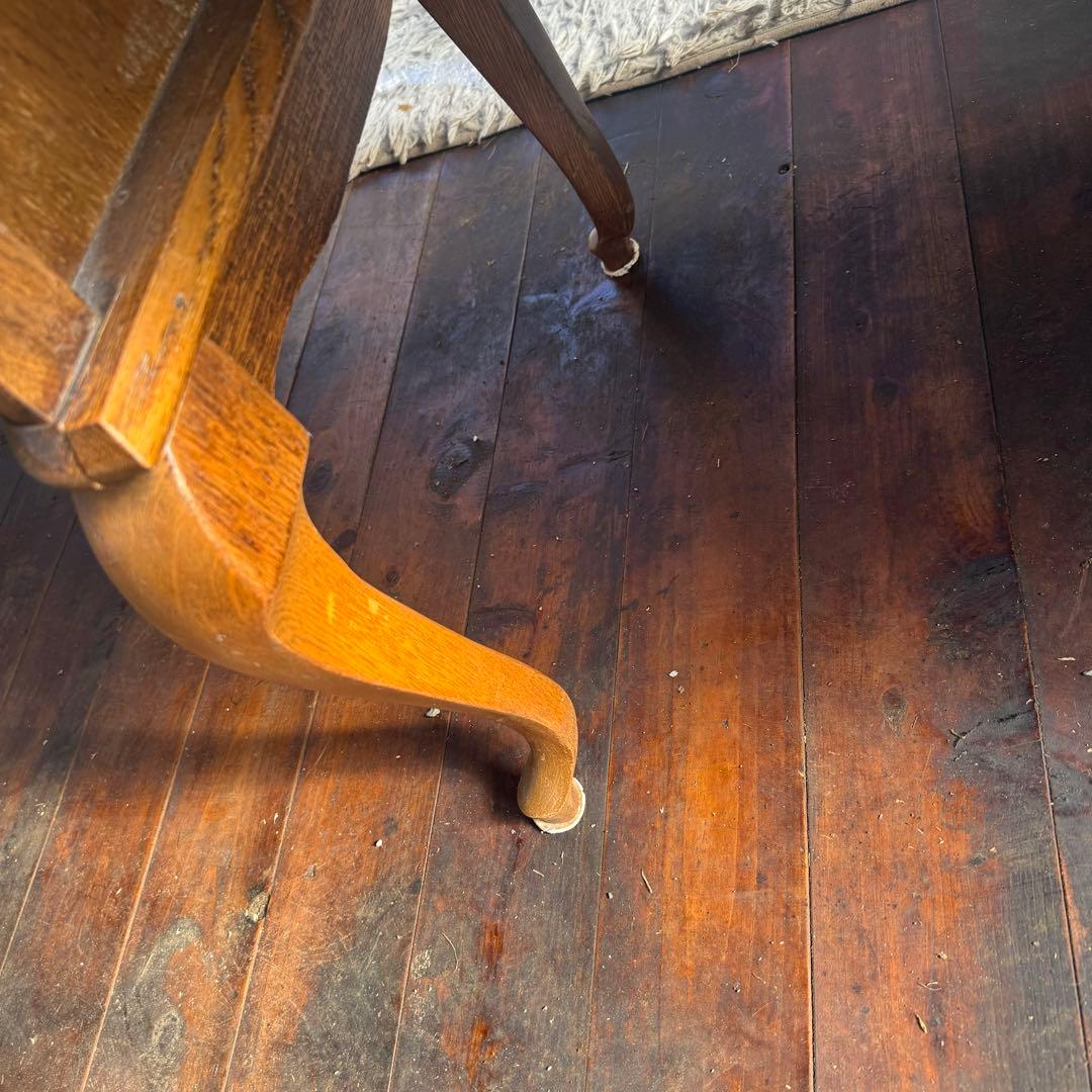 アンティーク風　木製文机　西洋　猫脚　デスク