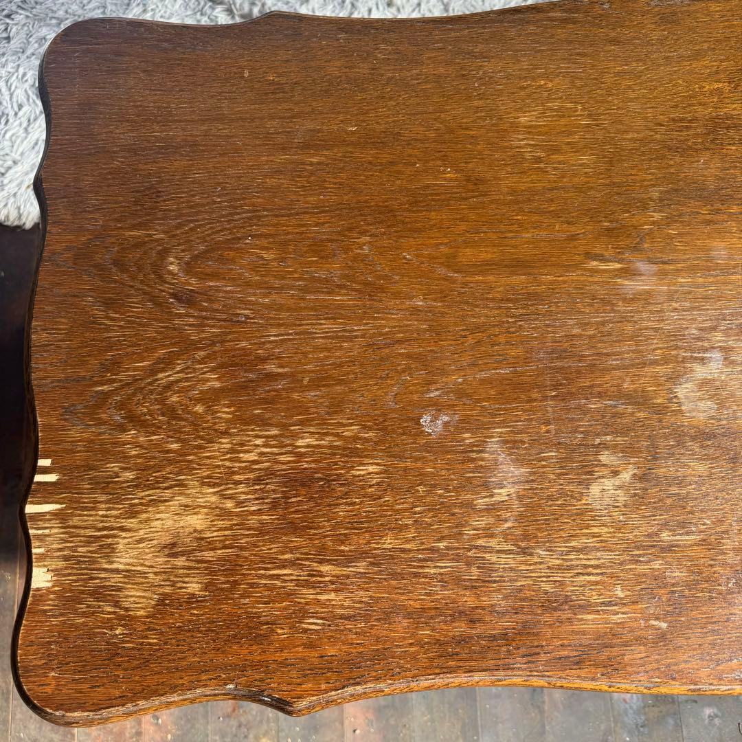 アンティーク風　木製文机　西洋　猫脚　デスク