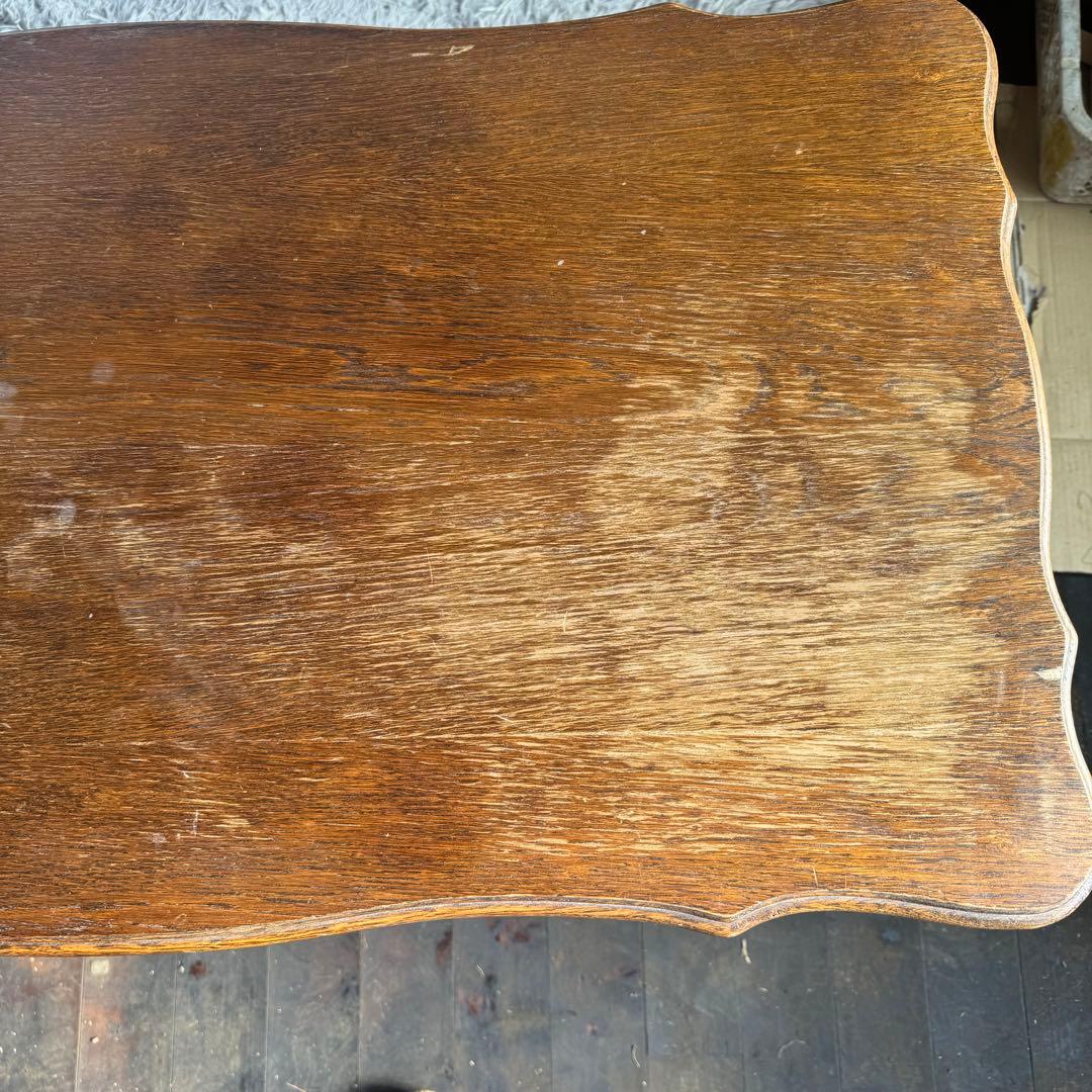 アンティーク風　木製文机　西洋　猫脚　デスク