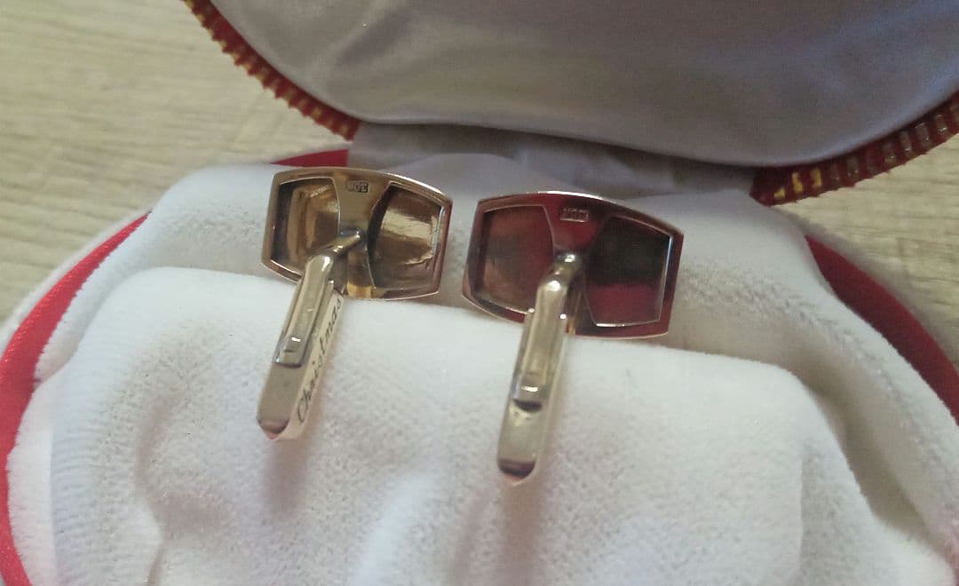 10K カフリンクス ストライプ 刻印有り