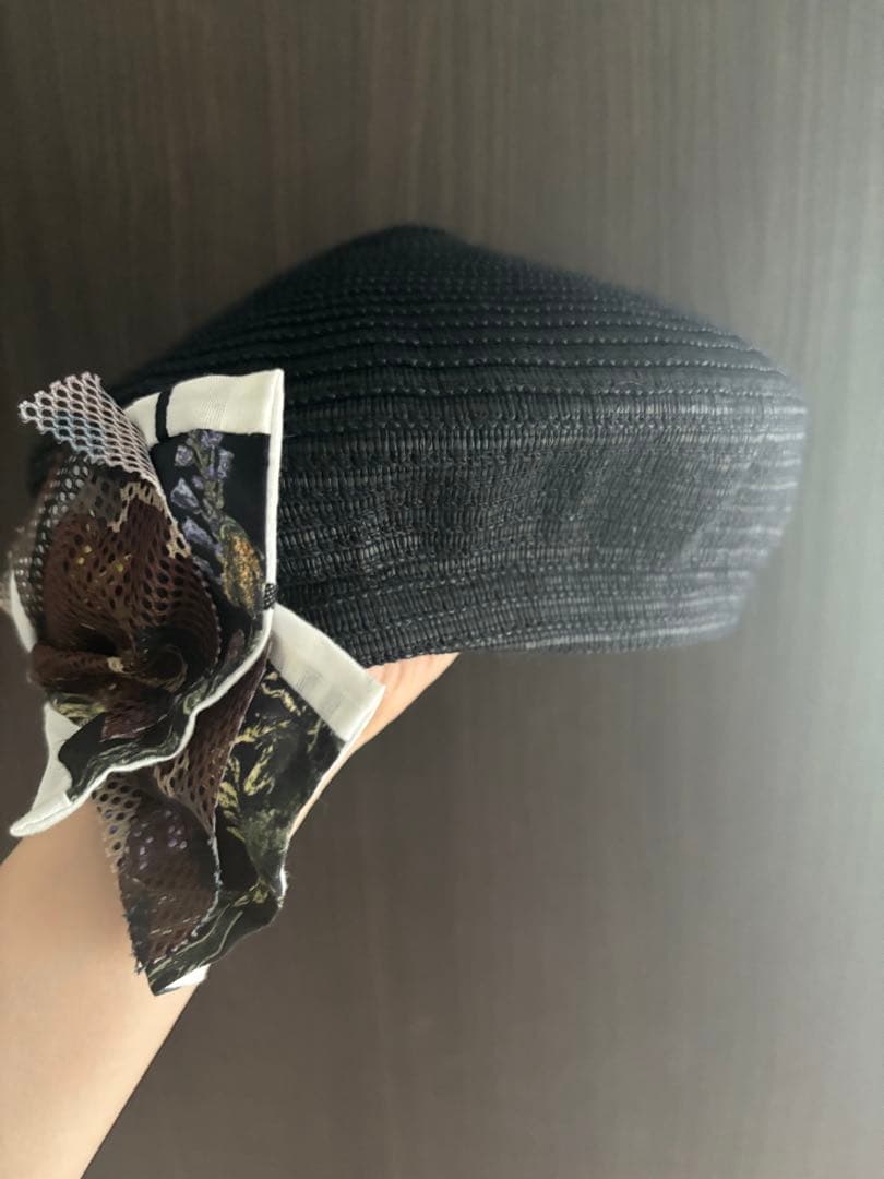 CA4LA 麦わら ベレー帽 リボン