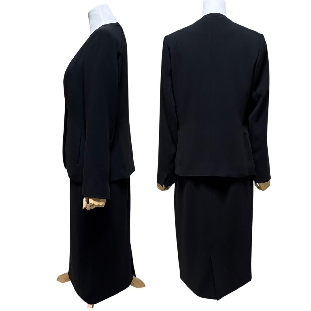 極美品　サイズM　プラステ　ノーカラー　スカート　スーツ　セットアップ　黒