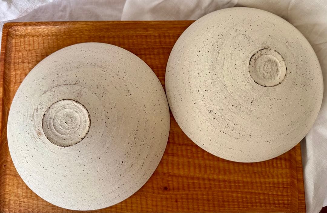 二階堂明弘　焼締めボウル　白　2客セット