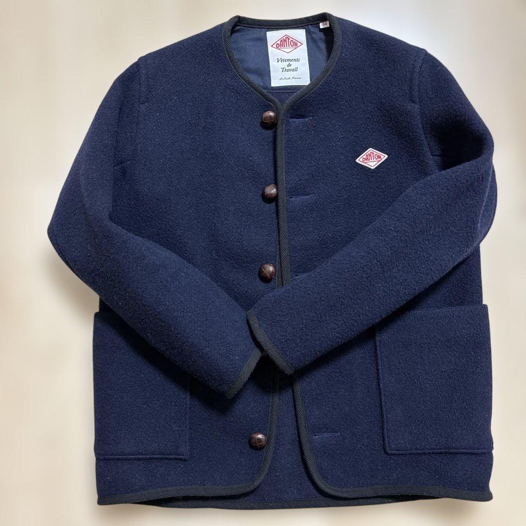 DANTON ウールコート 34サイズ　ネイビー　ウールモッサコート