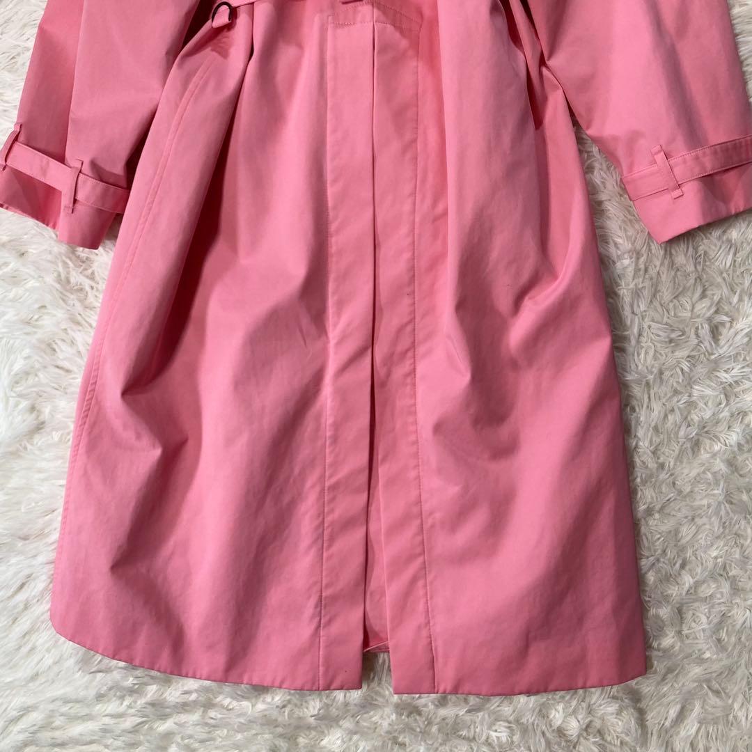 メゾンキツネ トレンチコート ロング ベルト付き 裏地キツネ柄 ピンク