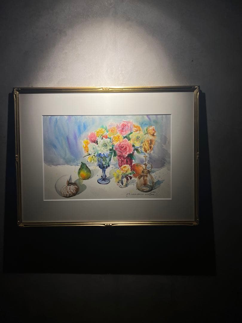 他の方発送×上野博【薔薇】　水彩画　肉質画