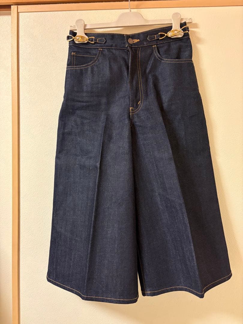 CELINE セリーヌ　インディゴデニム ガウチョパンツ　28 保存袋付き！