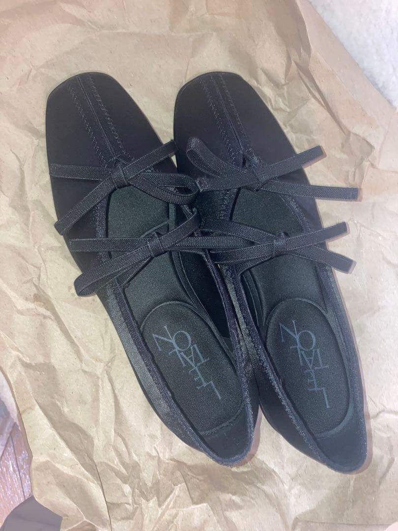 LE TALON ブラック Lダブルリボンバレリーナ　24センチ