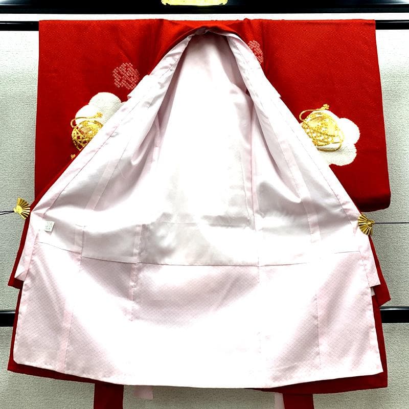 506ax89□お宮参り 女児 着物 長襦袢付 七五三にも 金駒刺繍 絞染め□