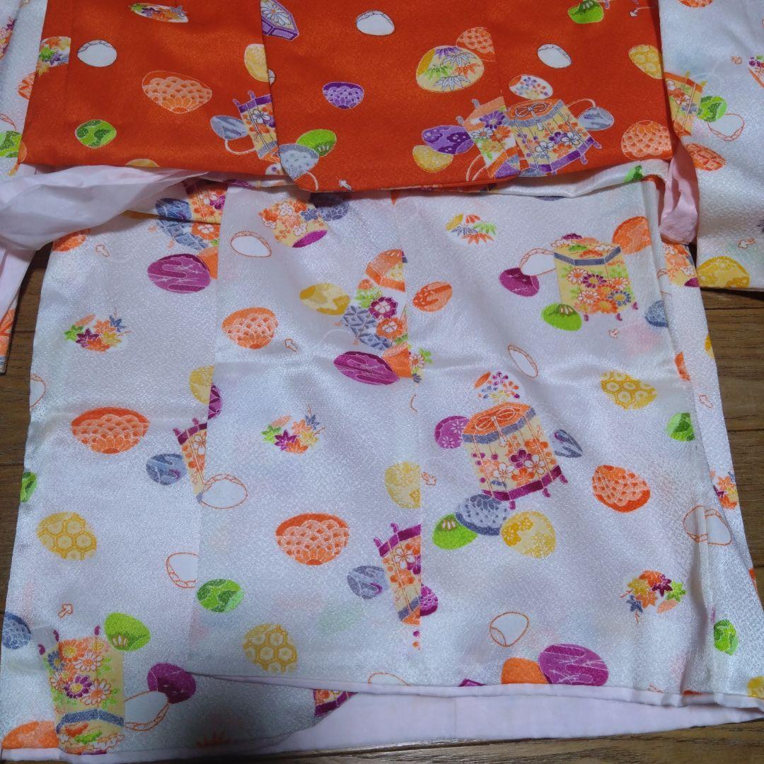 レトロ可愛い★三歳★貝道具柄★被布＆着物