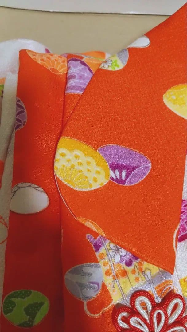 レトロ可愛い★三歳★貝道具柄★被布＆着物