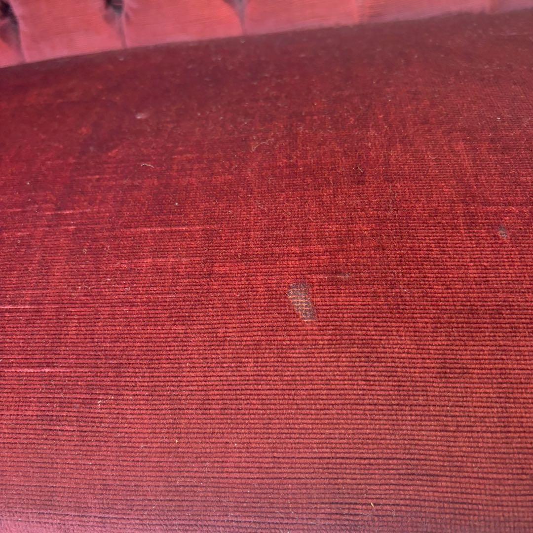 ビクトリアンスタイル ワインレッド　猫足ソファー　アンティーク