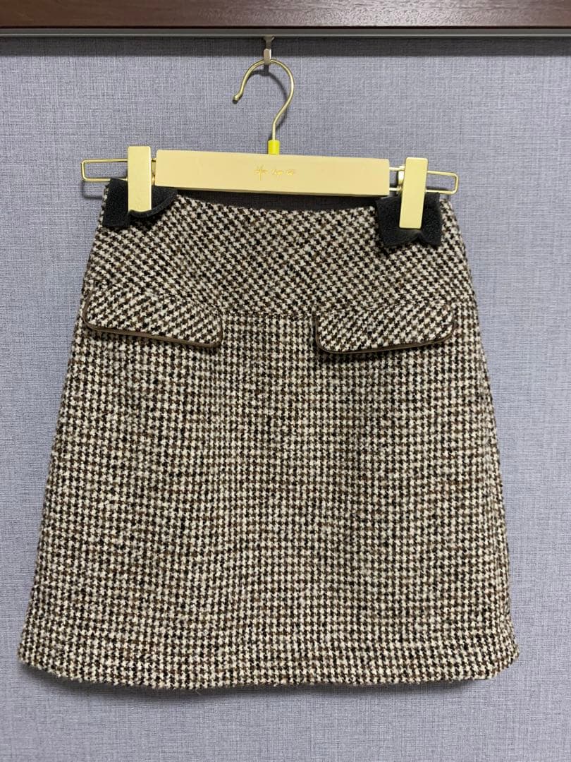 【Her lip to】Hemingway Check Tweed Skirt