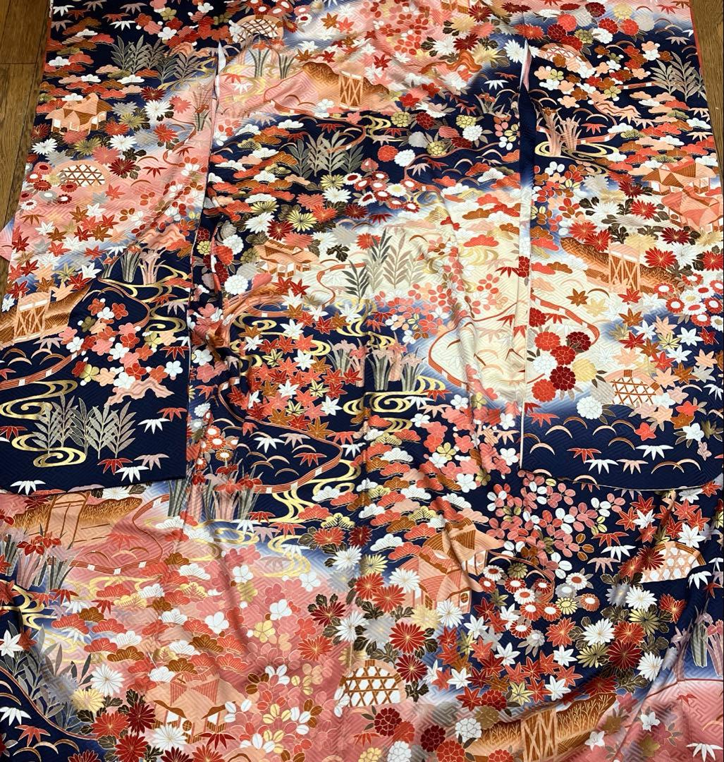 逸品６点！鈴乃屋振袖＆新品袋帯＆帯締&帯揚&新品髪飾り＆サガフォックス 成人式