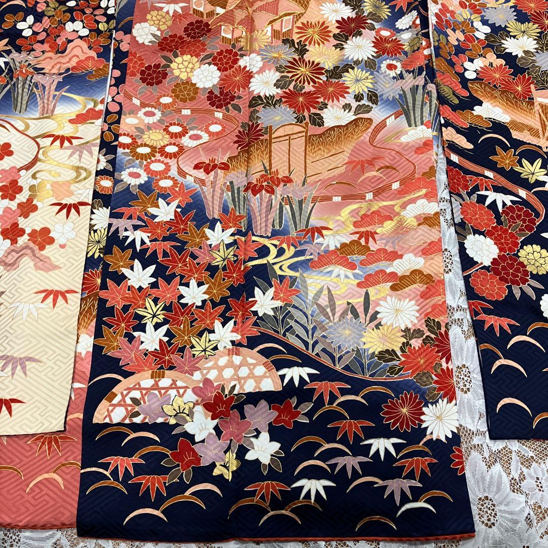 逸品６点！鈴乃屋振袖＆新品袋帯＆帯締&帯揚&新品髪飾り＆サガフォックス 成人式