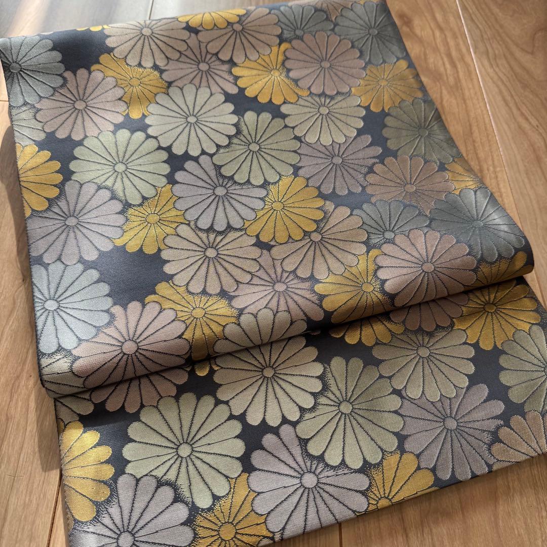 超美品　西陣織 陰山織物　箔屋清兵衛 六通　袋帯 草木染　袋帯　着物　443