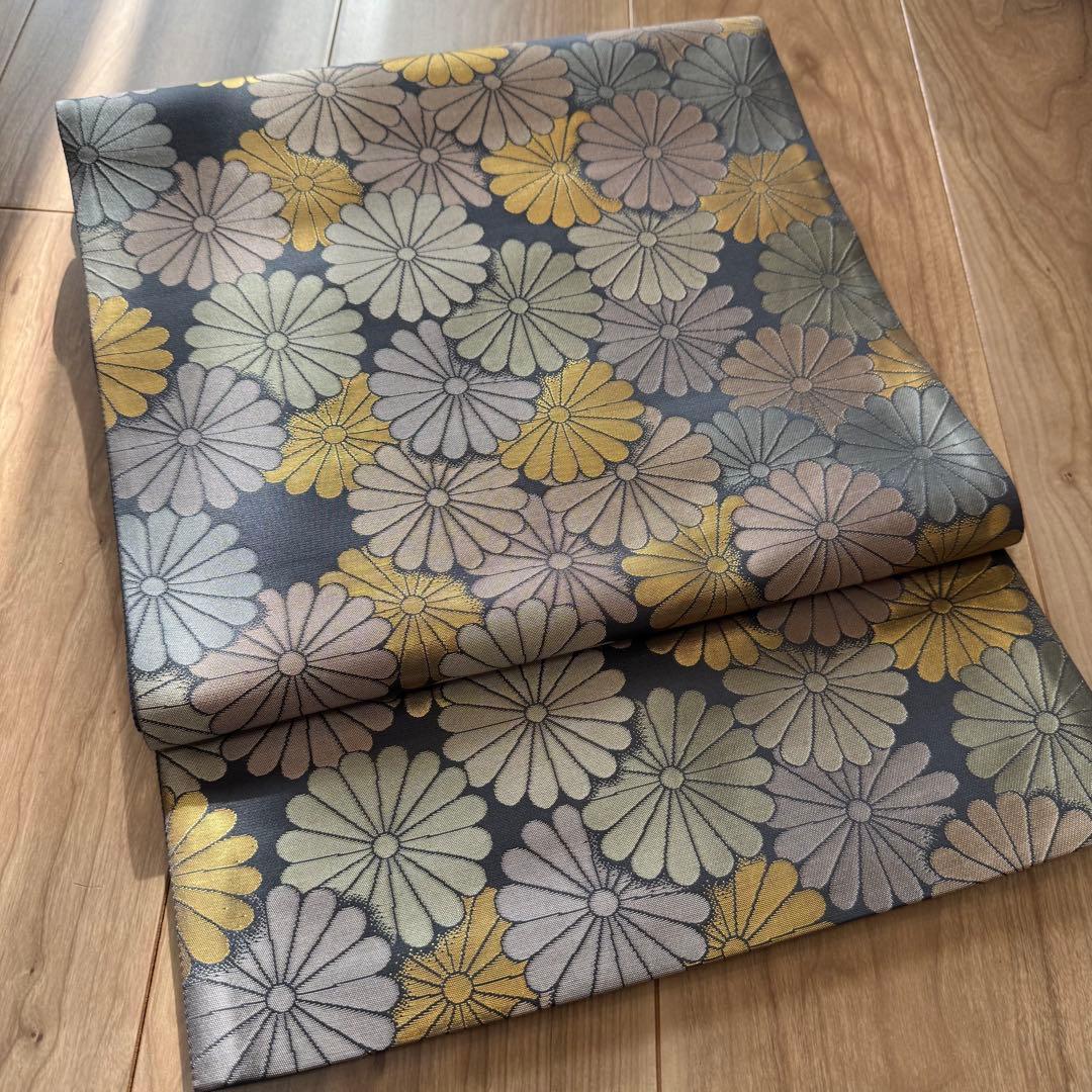 超美品　西陣織 陰山織物　箔屋清兵衛 六通　袋帯 草木染　袋帯　着物　443