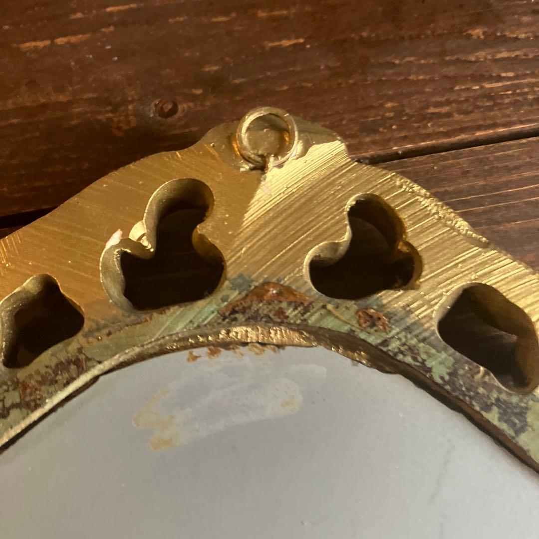 フランスアンティークゴールドフレームミラー　フランスアンティーク鏡　壁掛け