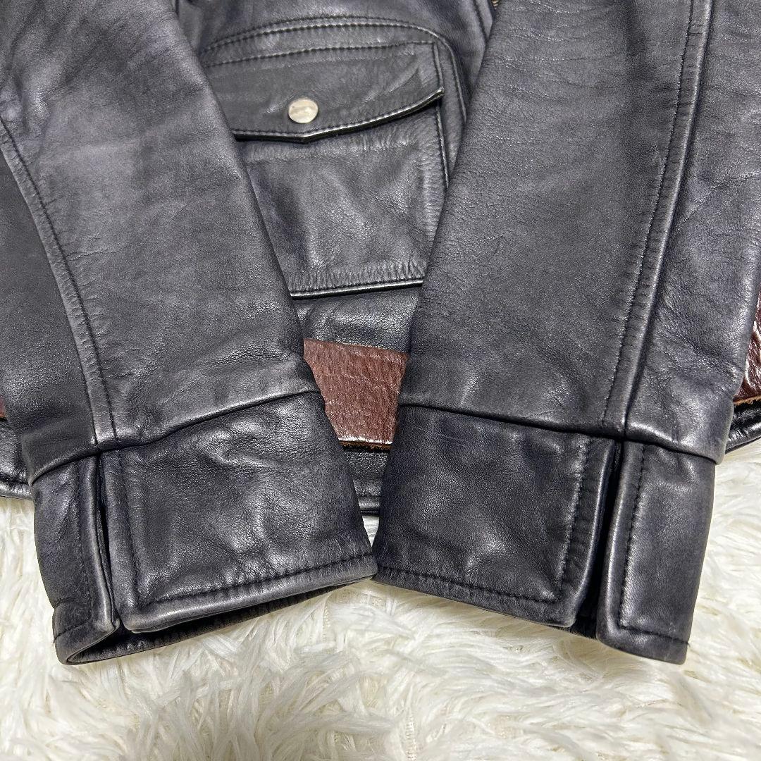 特価 ゴールデングース ダブル ライダースジャケット 牛革 レザー 本革 XS