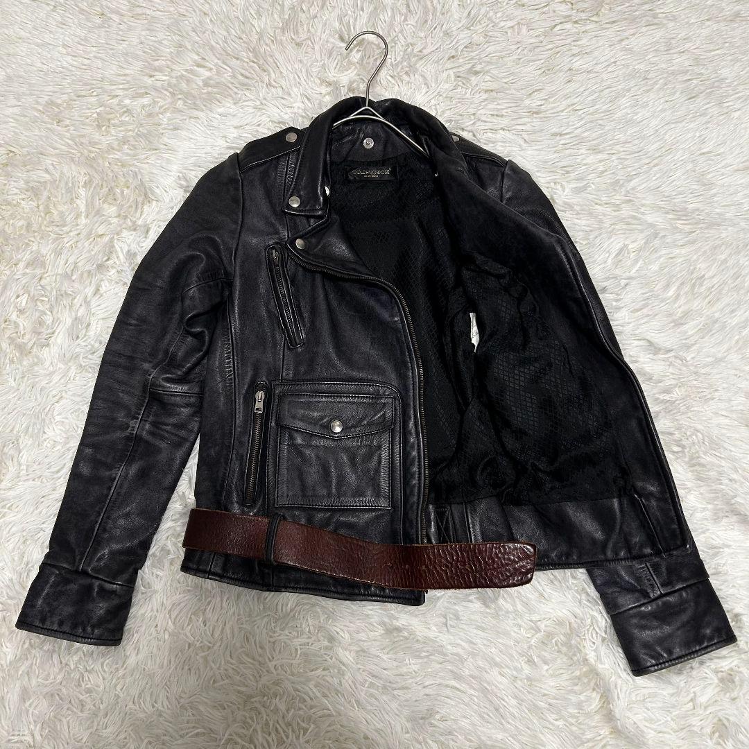特価 ゴールデングース ダブル ライダースジャケット 牛革 レザー 本革 XS