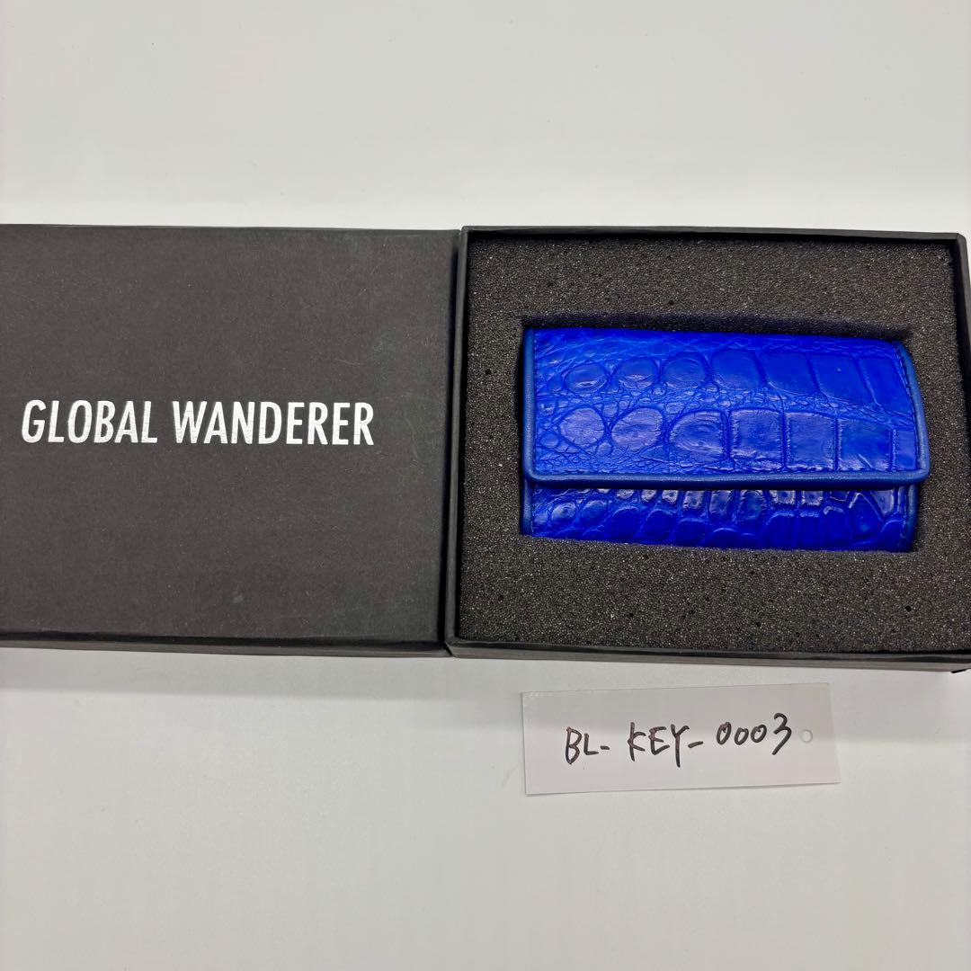 【本物】クロコダイル　キーケース青　ミニ財布にもなります。他色有り