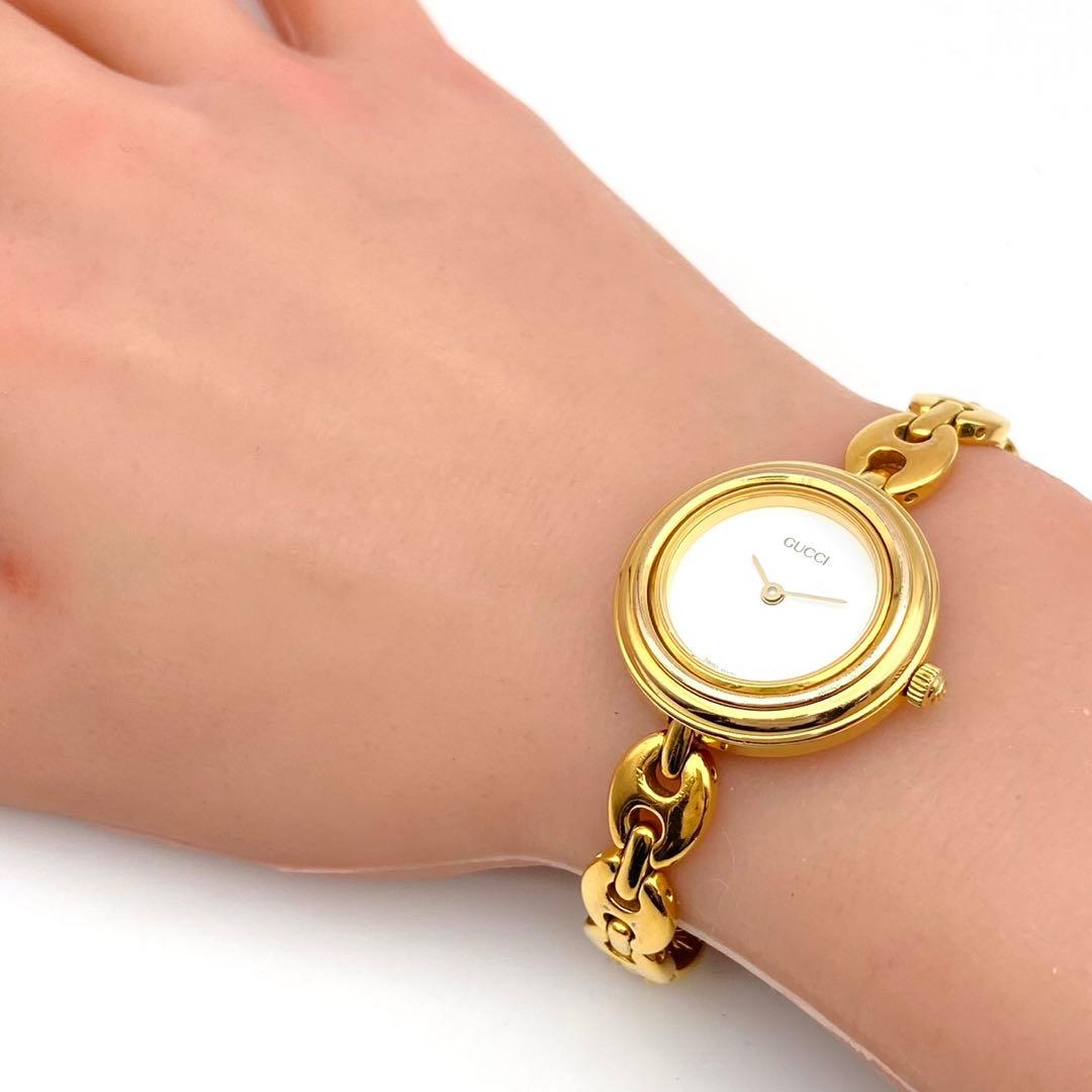 【稼働品】GUCCI グッチ チェンジベゼル クォーツ 腕時計 7色ベゼル