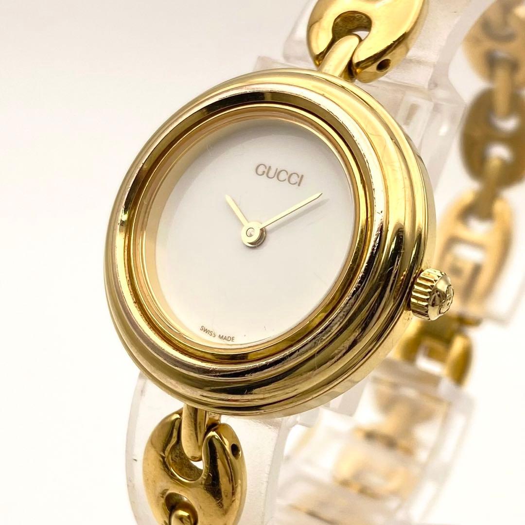 【稼働品】GUCCI グッチ チェンジベゼル クォーツ 腕時計 7色ベゼル