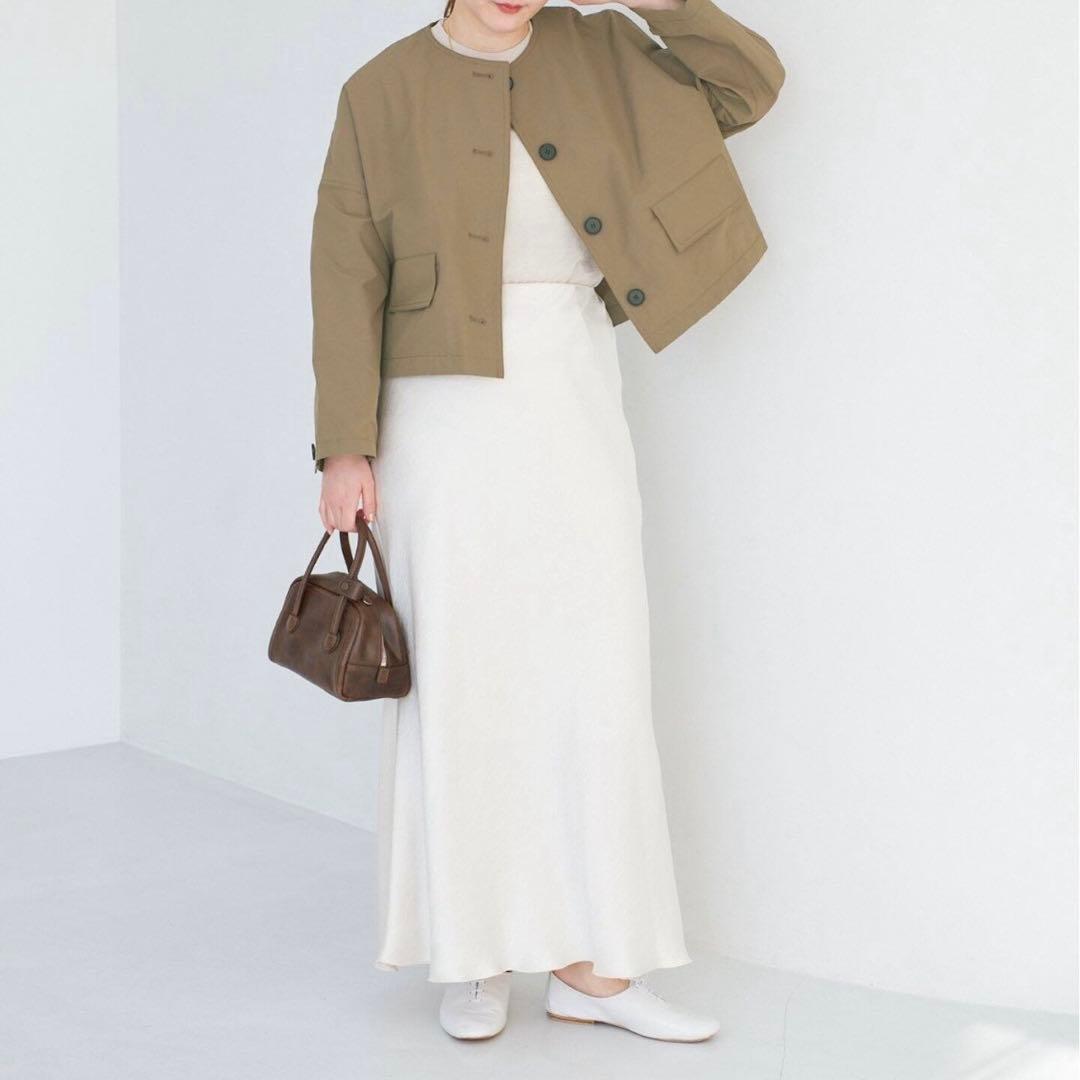 IENA イエナ　ウェザーノーカラージャケット　カーキ　F フリーサイズ