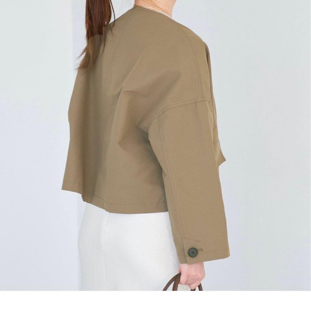 IENA イエナ　ウェザーノーカラージャケット　カーキ　F フリーサイズ