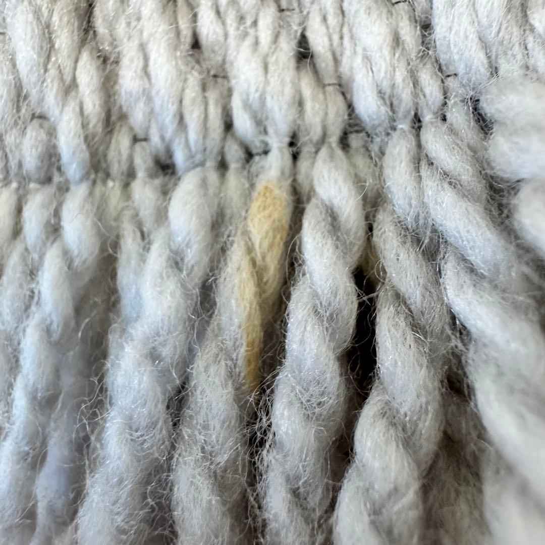 LOUIS VUITTON マフラー　モノグラム　厚手　グレー　ウール　シルク