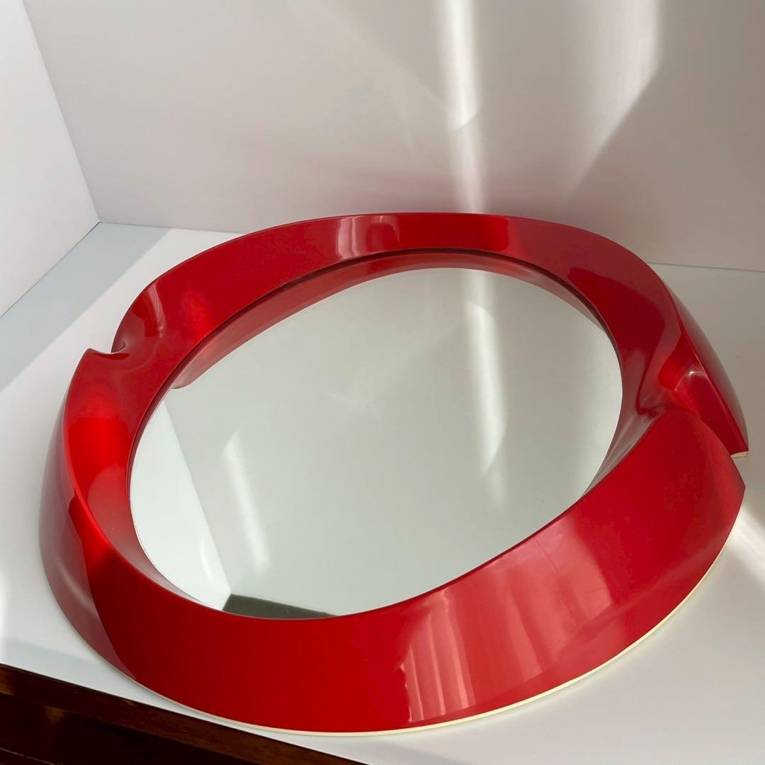 スペースエイジ　ミラー　壁掛け鏡　昭和レトロ　希少　ビンテージ　北欧