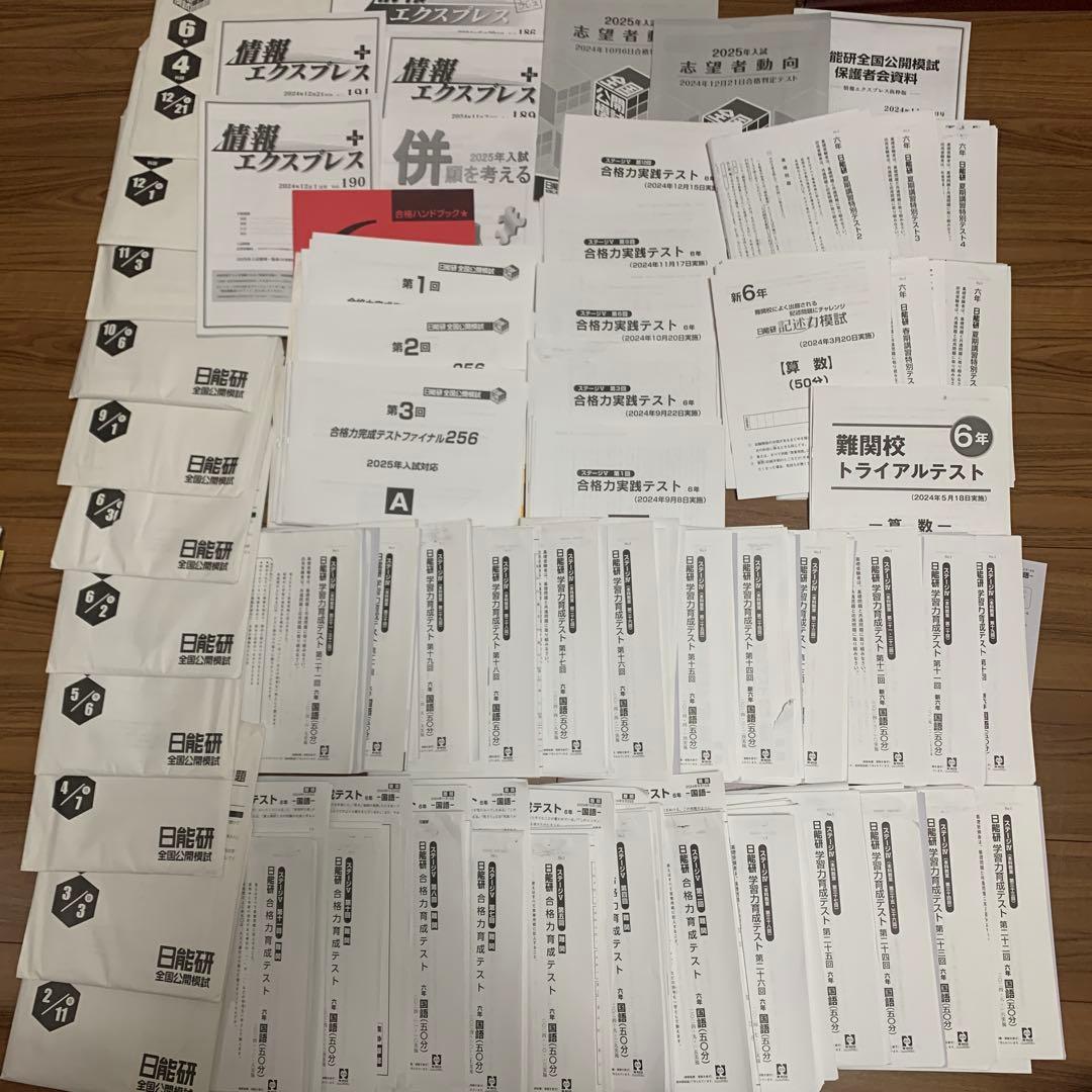 2025年受験用日能研6年生学習力育成テスト公開模試難関校模試合計50回分セット