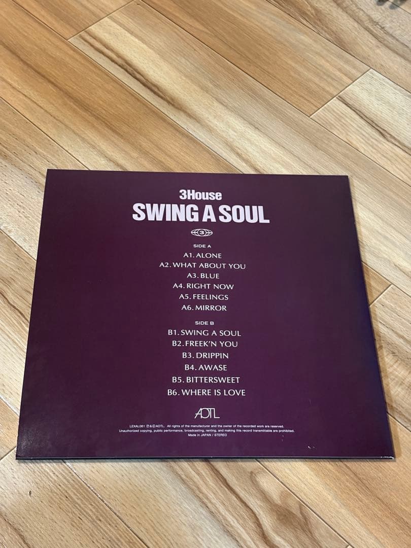 <3日間限定値下げ> 3House SWING A SOUL LPレコード