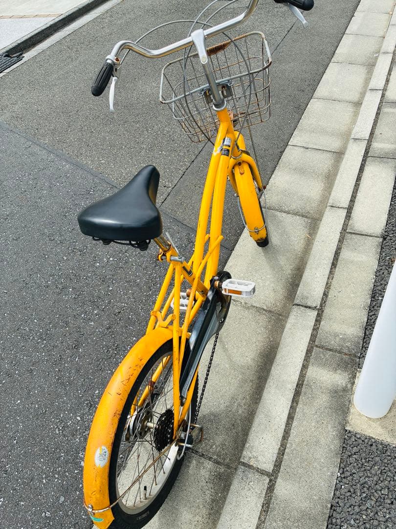 引き取り限定　ミニベロ　丸石　20インチ　⭐︎かわいいイエロー⭐︎