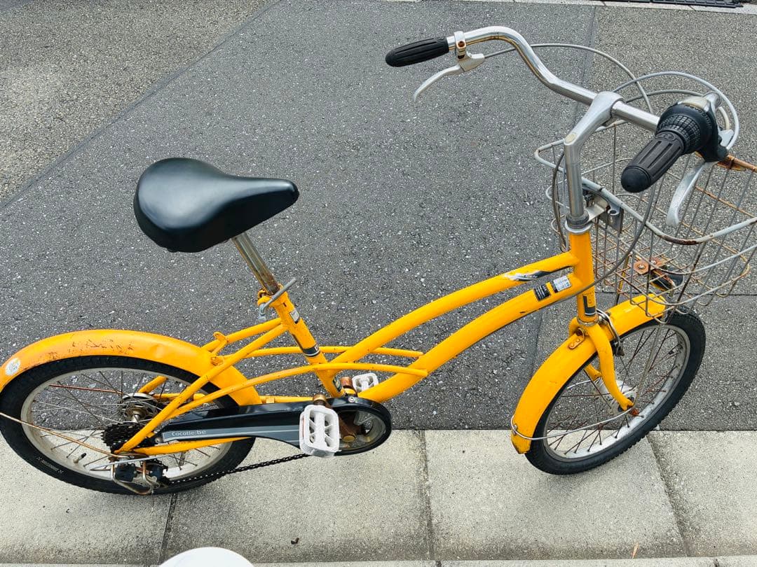 引き取り限定　ミニベロ　丸石　20インチ　⭐︎かわいいイエロー⭐︎