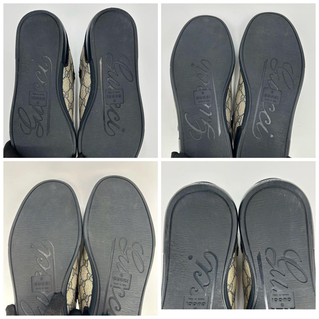 【美品】GUCCI グッチ スニーカー GG柄 ベルクロ 紺 24.5cm