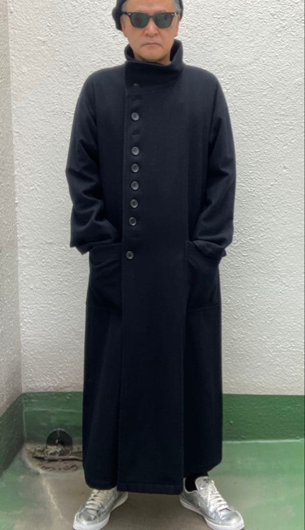 黒のロングコート ウール