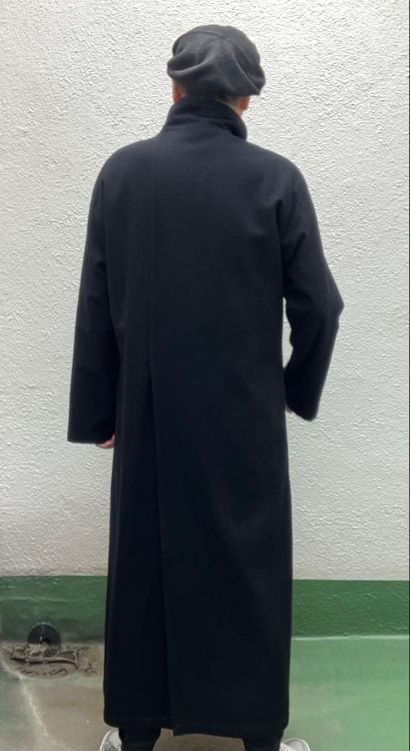 黒のロングコート ウール