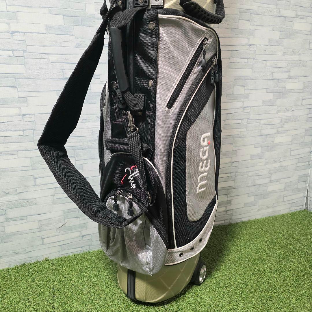 極美品 MEGA GOLF キャスター付 ハードケース キャディバッグ グレー