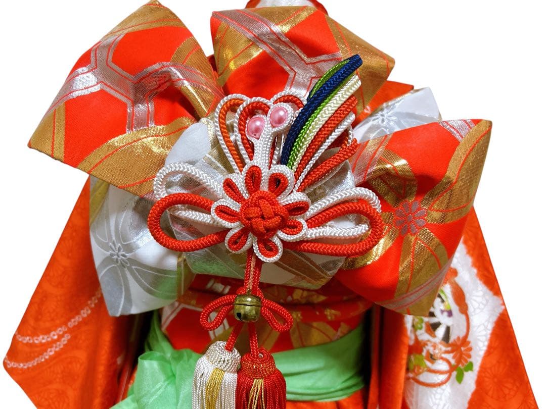 お買い得品♡七五三　5歳から小さめ7歳　女の子　フルセット　一式　朱色系