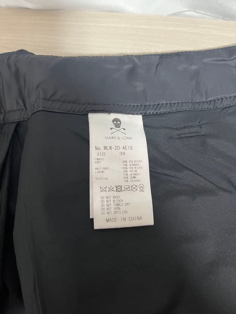 定価5万 MARK&LONA ダウンスカート 38 黒 Fleur 防寒 金