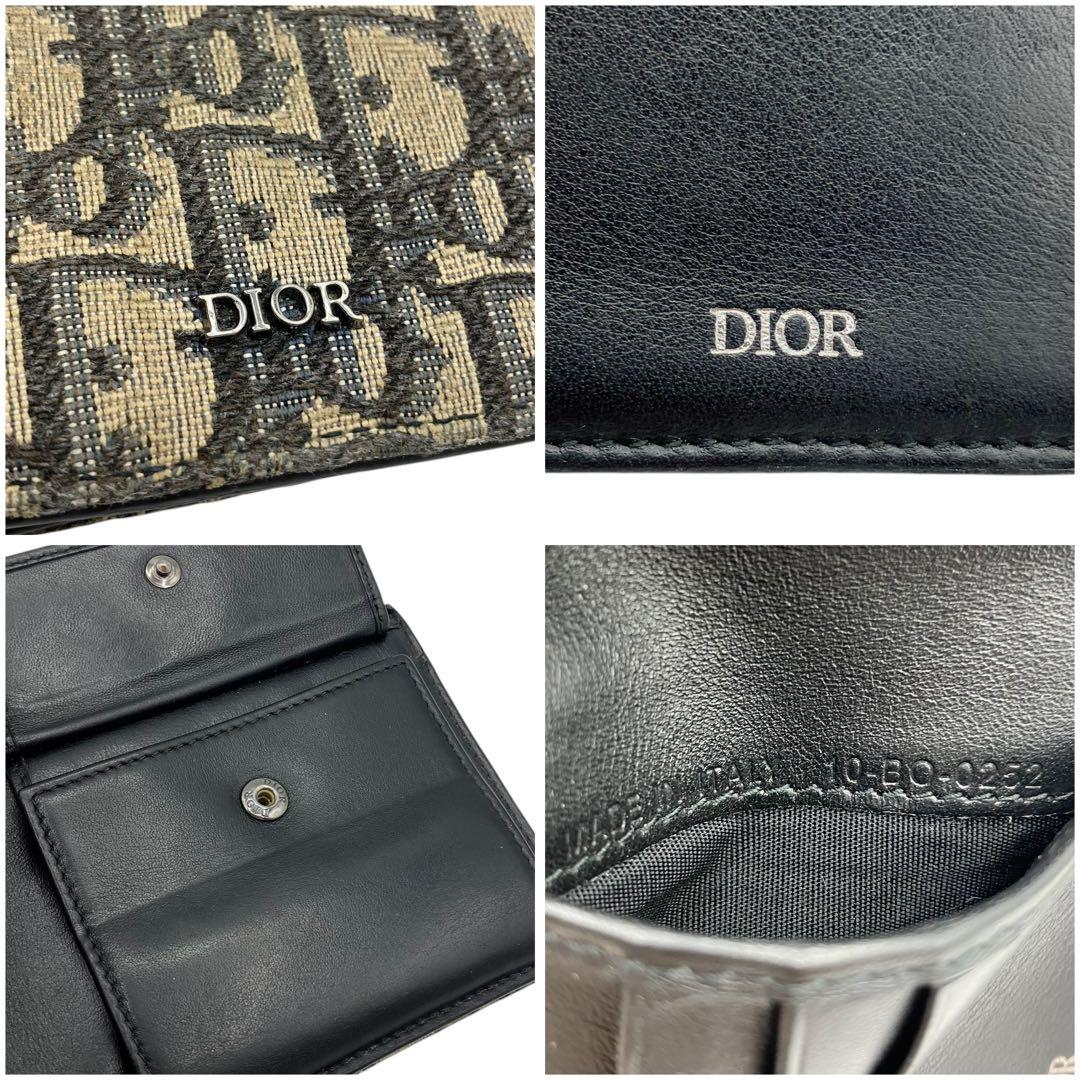 ⭐️良品⭐️ クリスチャンディオール オブリーク ジャガード 二つ折り財布