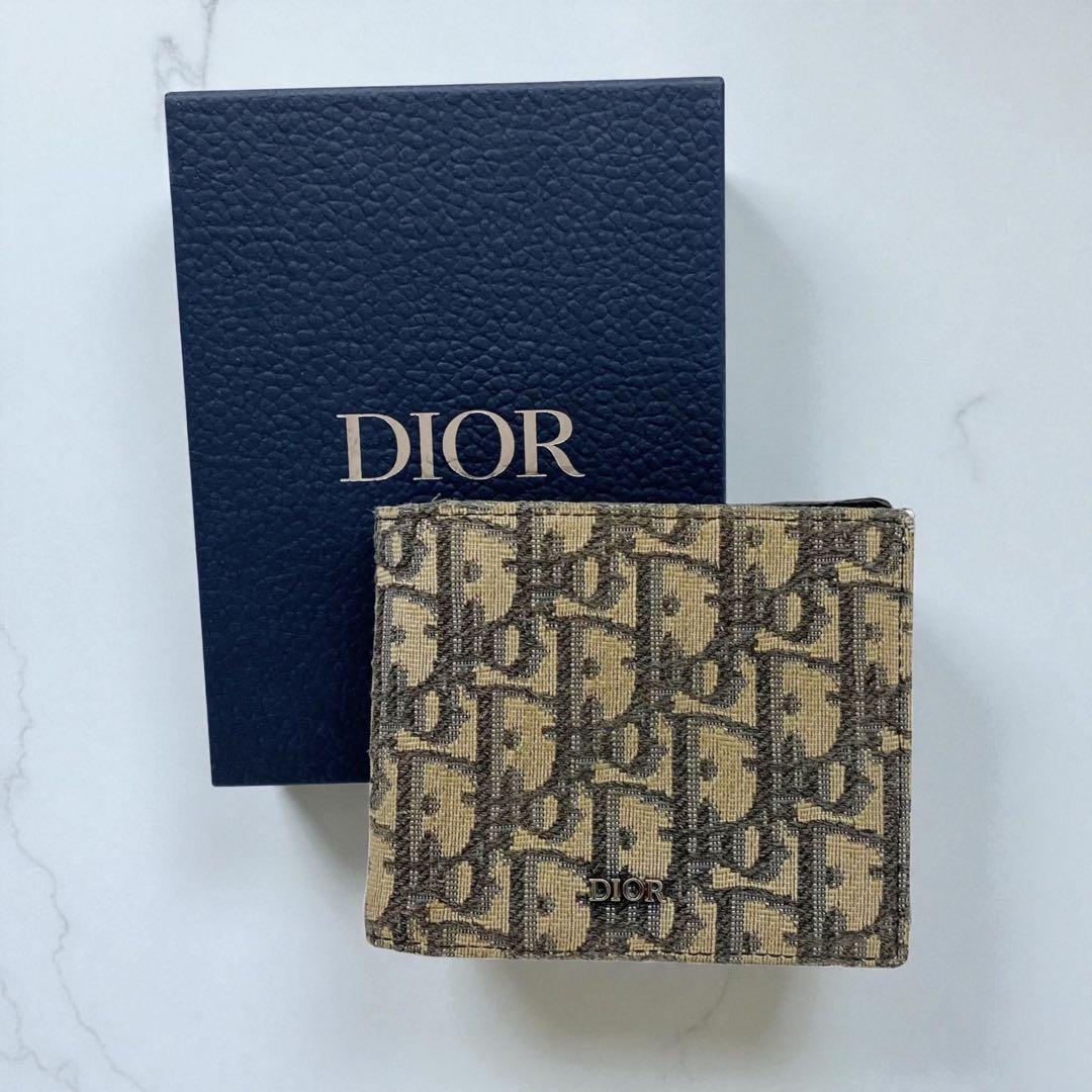 ⭐️良品⭐️ クリスチャンディオール オブリーク ジャガード 二つ折り財布